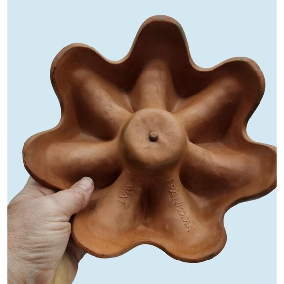 Frankoma 6V Brown & Green Glazed Ceramic Casserole Dish and Warmer Base and Lid - Picture 8 of 10